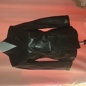 Size S Black Leather Blazer
